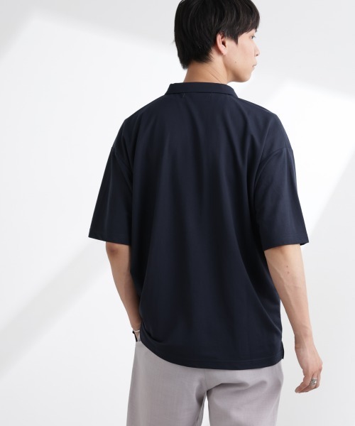 NANO universe(ナノユニバース)の「レーヨンナイロンポンチスキッパーシャツ 半袖(Tシャツ/カットソー・メンズ・ダークグリーン/チャコール/ネイビー・L/M/S)」の21枚目の写真