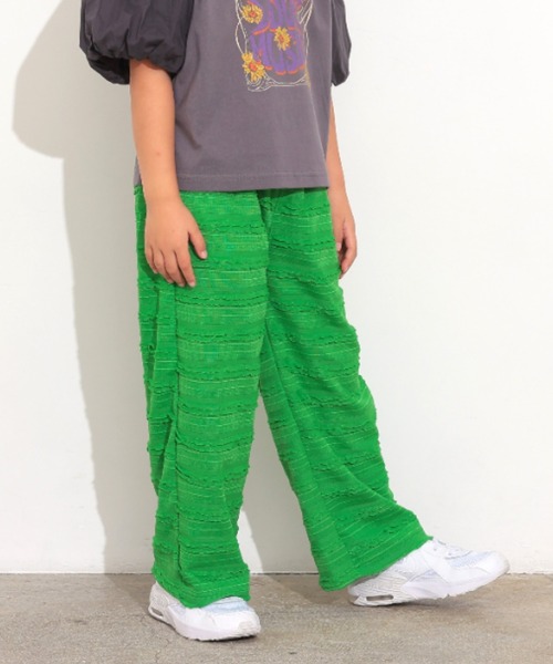 Ocean&Ground（オーシャン&グラウンド）の「ﾌﾘﾙJQﾜｲﾄﾞﾊﾟﾝﾂ（その他パンツ・キッズ・グリーン/ピンク系その他2/ブラック・80/90/100/110/120/130/140）」の2枚目の写真