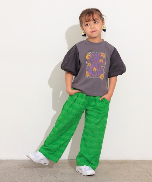 Ocean&Ground（オーシャン&グラウンド）の「ﾌﾘﾙJQﾜｲﾄﾞﾊﾟﾝﾂ（その他パンツ・キッズ・グリーン/ピンク系その他2/ブラック・80/90/100/110/120/130/140）」の7枚目の写真