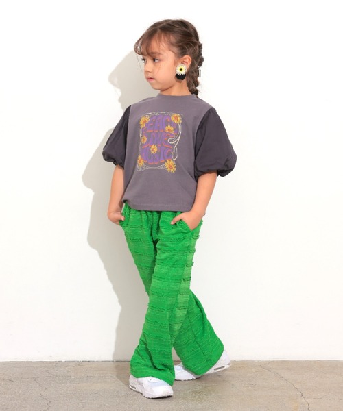 Ocean&Ground（オーシャン&グラウンド）の「ﾌﾘﾙJQﾜｲﾄﾞﾊﾟﾝﾂ（その他パンツ・キッズ・グリーン/ピンク系その他2/ブラック・80/90/100/110/120/130/140）」の6枚目の写真
