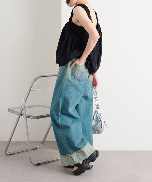 w closet（ダブルクローゼット）の「グラデワイドデニム（デニムパンツ・レディース・ブラック/ブルー・1/0）」の13枚目の写真