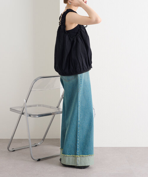 w closet（ダブルクローゼット）の「グラデワイドデニム（デニムパンツ・レディース・ブラック/ブルー・1/0）」の14枚目の写真