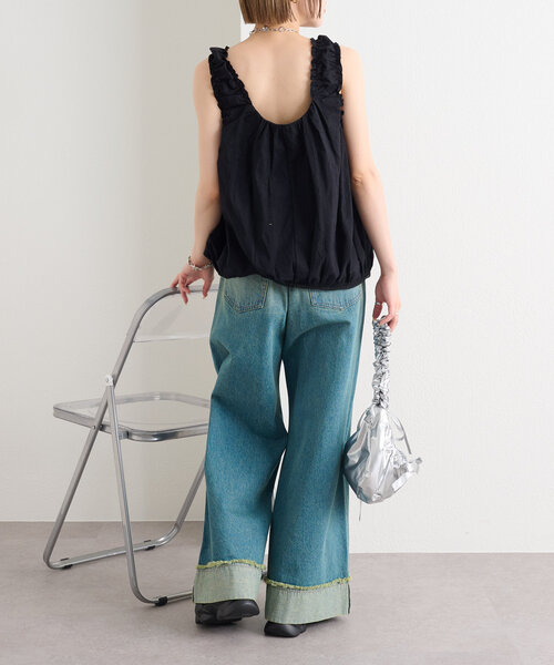 w closet（ダブルクローゼット）の「グラデワイドデニム（デニムパンツ・レディース・ブラック/ブルー・1/0）」の15枚目の写真