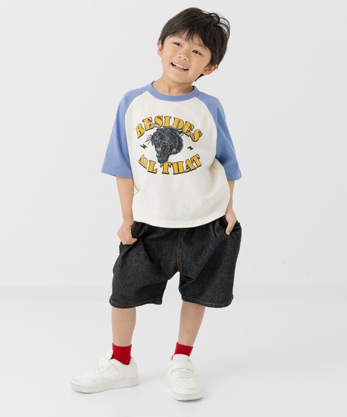 chil2(チルツー)の「デニム ワイドハーフパンツ(デニムパンツ・キッズ・グレー/ブルー/ブラック/サックスブルー・90cm/100cm/110cm/120cm/130cm/140cm/150cm)」の17枚目の写真