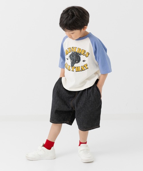 chil2(チルツー)の「デニム ワイドハーフパンツ(デニムパンツ・キッズ・グレー/ブルー/ブラック/サックスブルー・90cm/100cm/110cm/120cm/130cm/140cm/150cm)」の18枚目の写真