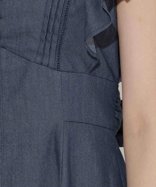 WILLSELECTION(ウィルセレクション)の「バックリボンラッフルスリーブワンピース(ワンピース・レディース・ネイビー/オフホワイト/ブラック系その他・FREE)」の8枚目の写真