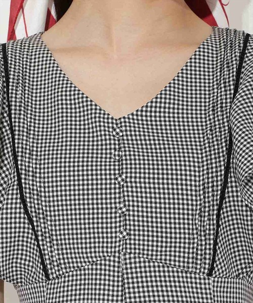 WILLSELECTION(ウィルセレクション)の「バックリボンラッフルスリーブワンピース(ワンピース・レディース・ネイビー/オフホワイト/ブラック系その他・FREE)」の16枚目の写真