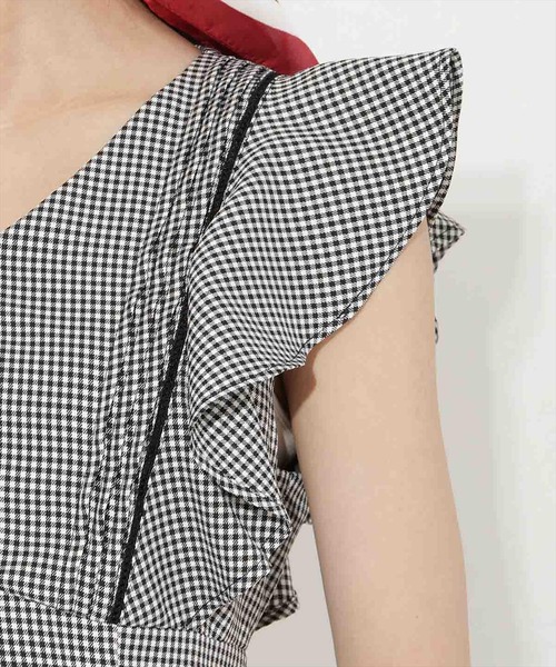 WILLSELECTION(ウィルセレクション)の「バックリボンラッフルスリーブワンピース(ワンピース・レディース・ネイビー/オフホワイト/ブラック系その他・FREE)」の15枚目の写真