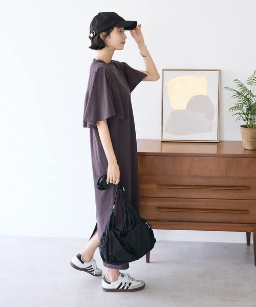 CRAFT STANDARD BOUTIQUE（クラフトスタンダードブティック）の「接触冷感/UVカット フレアスリーブカットワンピース（ワンピース・レディース・ブラウン/グリーン/ブラック・FREE）」の7枚目の写真