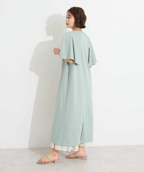 CRAFT STANDARD BOUTIQUE（クラフトスタンダードブティック）の「接触冷感/UVカット フレアスリーブカットワンピース（ワンピース・レディース・ブラウン/グリーン/ブラック・FREE）」の11枚目の写真