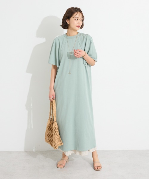 CRAFT STANDARD BOUTIQUE（クラフトスタンダードブティック）の「接触冷感/UVカット フレアスリーブカットワンピース（ワンピース・レディース・ブラウン/グリーン/ブラック・FREE）」の10枚目の写真