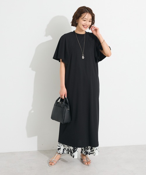 CRAFT STANDARD BOUTIQUE（クラフトスタンダードブティック）の「接触冷感/UVカット フレアスリーブカットワンピース（ワンピース・レディース・ブラウン/グリーン/ブラック・FREE）」の13枚目の写真