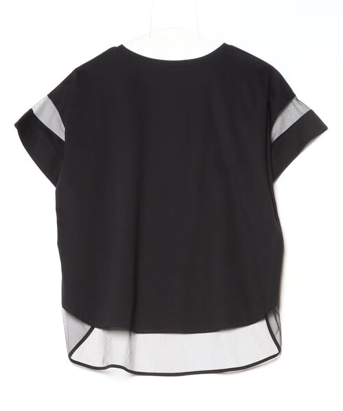 tシャツ Anna Nicola シアー切り替え箔ロゴ半袖Tシャツ レディース セール】Anna Nicola シアー切り替え箔ロゴ半袖Tシャツ（Tシャツ