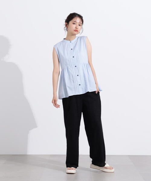 N.（N. Natural Beauty Basic）（エヌエヌナチュラルビューティーベーシック）の「【PS/低身長サイズ】レースイージーパンツ（その他パンツ・レディース・ブラック/オフホワイト・MEDIUM/PS）」の7枚目の写真