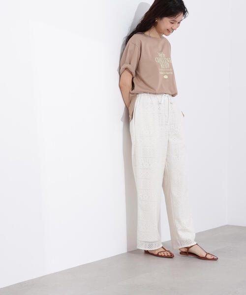 N.（N. Natural Beauty Basic）（エヌエヌナチュラルビューティーベーシック）の「【PS/低身長サイズ】レースイージーパンツ（その他パンツ・レディース・ブラック/オフホワイト・MEDIUM/PS）」の16枚目の写真