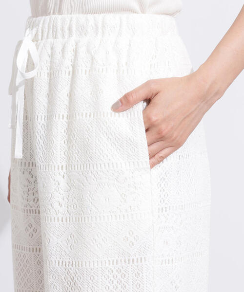 N.（N. Natural Beauty Basic）（エヌエヌナチュラルビューティーベーシック）の「【PS/低身長サイズ】レースイージーパンツ（その他パンツ・レディース・ブラック/オフホワイト・MEDIUM/PS）」の20枚目の写真