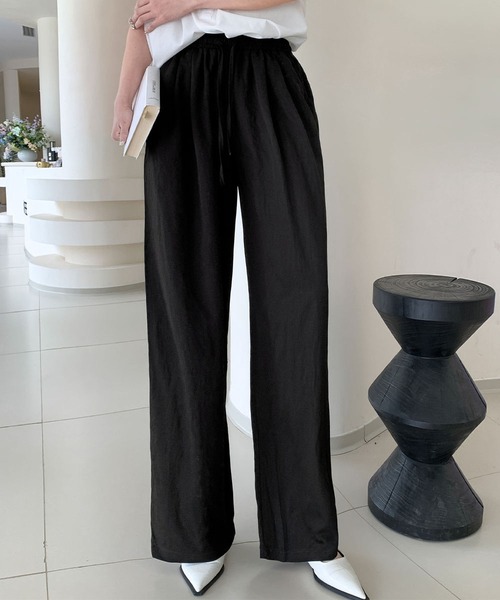 LOWO(ロワ)の「ウエストギャザーリラクシーワイドパンツ(その他パンツ・レディース・ライトグレー/ピンク/ブラック/ブルー/オフホワイト・FREE)」の12枚目の写真