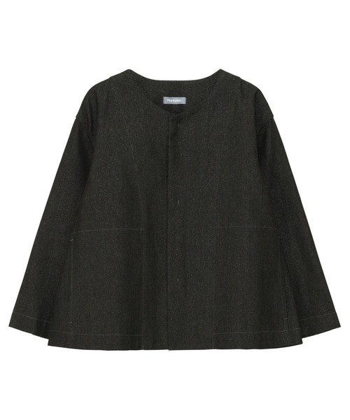 Plantation(プランテーション)の「BIZEN KIRAデニムWR / ジャケット/ (O)(ノーカラージャケット・レディース・オフホワイト/ネイビー・M size)」の8枚目の写真