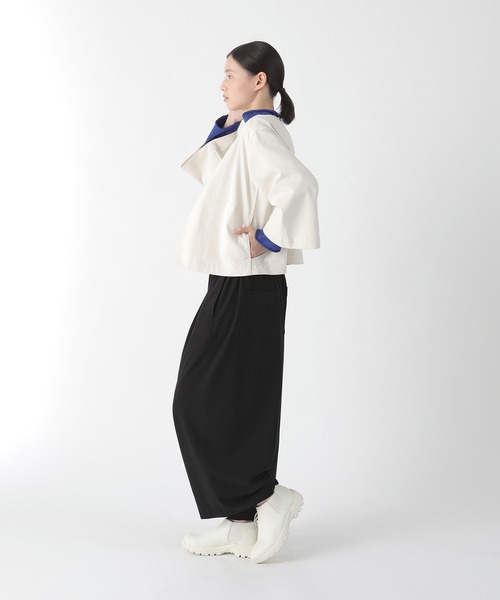 Plantation(プランテーション)の「BIZEN KIRAデニムWR / ジャケット/ (O)(ノーカラージャケット・レディース・オフホワイト/ネイビー・M size)」の4枚目の写真