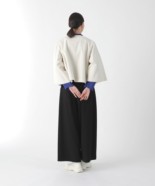 Plantation(プランテーション)の「BIZEN KIRAデニムWR / ジャケット/ (O)(ノーカラージャケット・レディース・オフホワイト/ネイビー・M size)」の6枚目の写真