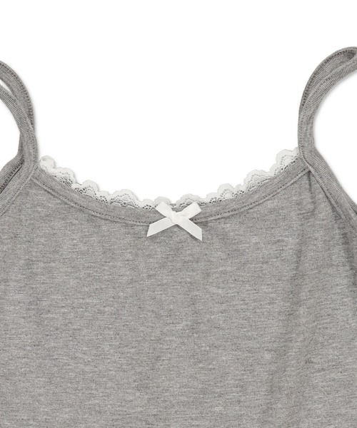 SPINNS(スピンズ)の「レイヤード風ヘムレース/裾レースキャミソール/リボン(キャミソール・レディース・杢グレー/オフホワイト・ONESIZE)」の16枚目の写真