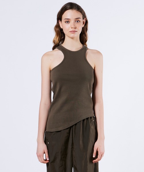 DOUBLE STANDARD CLOTHING(ダブルスタンダードクロージング)の「マリブフライスタンクトップ(タンクトップ・レディース・ブラック/カーキ/オフホワイト・FREE)」の3枚目の写真