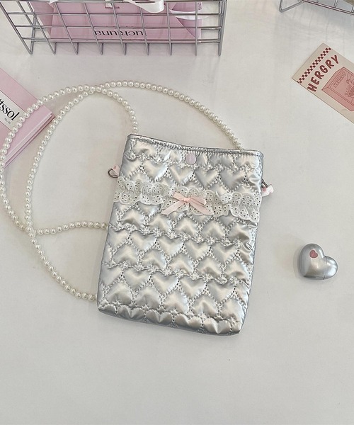 Mignonjour(ミニョンジュール)の「Mignonjour/パールチェーンミニショルダー M2781(ショルダーバッグ・レディース・シルバー系その他/ピンク/ホワイト/シルバー/シルバー系その他2・FREE)」の6枚目の写真