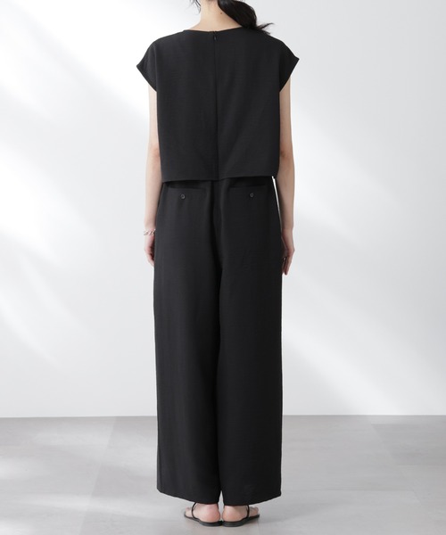 NANO universe（ナノユニバース）の「フレンチスリーブオールインワン（つなぎ/オールインワン・レディース・ブラック/ベージュ・S/M）」の22枚目の写真