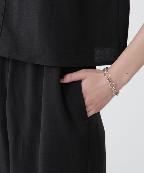 NANO universe（ナノユニバース）の「フレンチスリーブオールインワン（つなぎ/オールインワン・レディース・ブラック/ベージュ・S/M）」の18枚目の写真