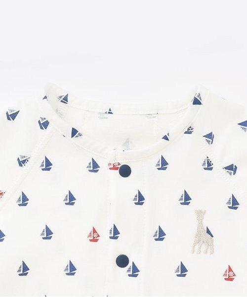 Sophie la girafe（ソフィーラジラフ）の「ヨットプリントボディスーツ【日本製】（ロンパース・キッズ・ネイビー/ブルー・60cm/70cm/80ｃｍ）」の4枚目の写真