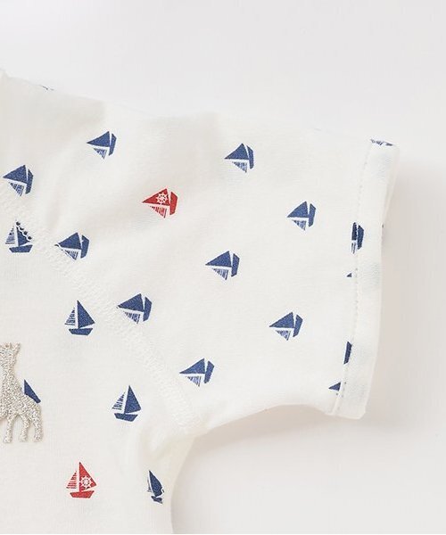 Sophie la girafe（ソフィーラジラフ）の「ヨットプリントボディスーツ【日本製】（ロンパース・キッズ・ネイビー/ブルー・60cm/70cm/80ｃｍ）」の5枚目の写真