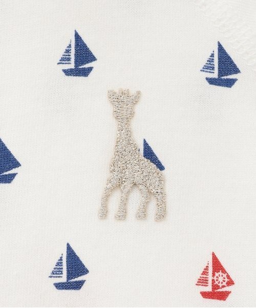 Sophie la girafe（ソフィーラジラフ）の「ヨットプリントボディスーツ【日本製】（ロンパース・キッズ・ネイビー/ブルー・60cm/70cm/80ｃｍ）」の6枚目の写真
