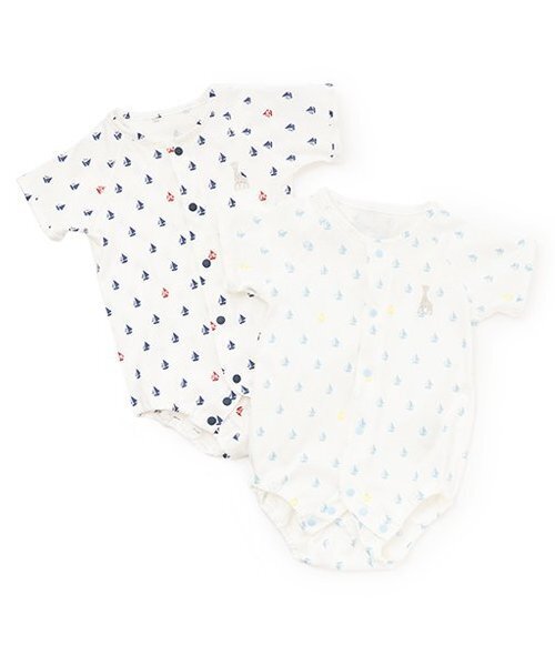 Sophie la girafe（ソフィーラジラフ）の「ヨットプリントボディスーツ【日本製】（ロンパース・キッズ・ネイビー/ブルー・60cm/70cm/80ｃｍ）」の9枚目の写真