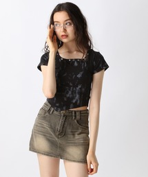 FOREVER 21 | 【2025SS】スタッズスクエアＴシャツ(Tシャツ/カットソー)