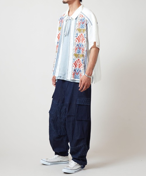 チャイハネ(チャイハネ)の「【チャイハネ】ソリハンMEN'Sシャツ(シャツ/ブラウス・メンズ・ブラウン/ホワイト・FREE)」の8枚目の写真