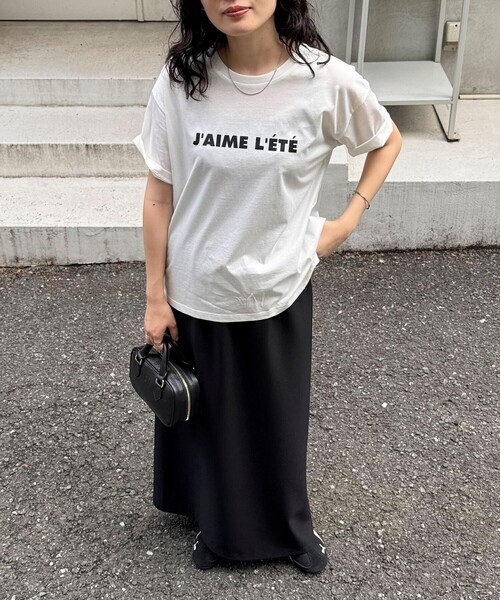 fredy emue（フレディエミュ）の「シルケットサマーロゴ半袖Tシャツ（Tシャツ/カットソー・レディース・チャコールグレー/ホワイト系その他/オフホワイト・38）」の13枚目の写真