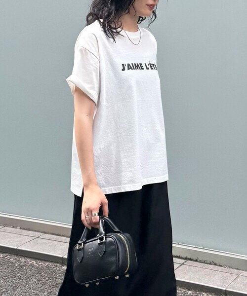 fredy emue（フレディエミュ）の「シルケットサマーロゴ半袖Tシャツ（Tシャツ/カットソー・レディース・チャコールグレー/ホワイト系その他/オフホワイト・38）」の5枚目の写真