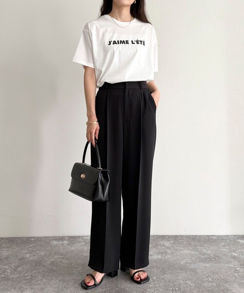 fredy emue（フレディエミュ）の「シルケットサマーロゴ半袖Tシャツ（Tシャツ/カットソー・レディース・チャコールグレー/ホワイト系その他/オフホワイト・38）」の9枚目の写真