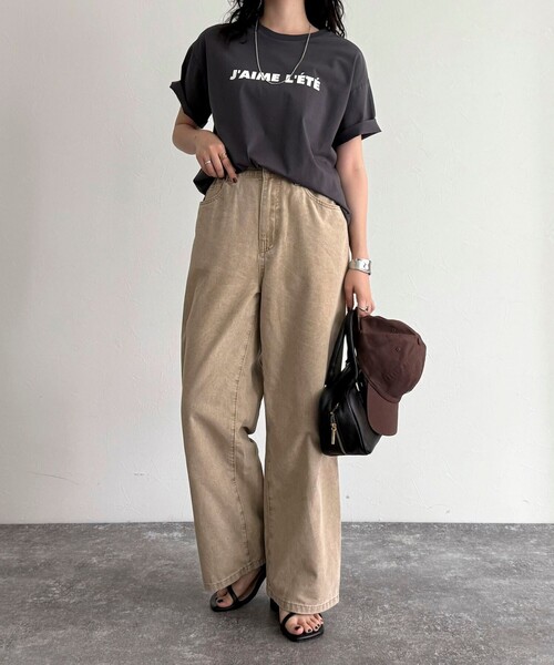 fredy emue（フレディエミュ）の「シルケットサマーロゴ半袖Tシャツ（Tシャツ/カットソー・レディース・チャコールグレー/ホワイト系その他/オフホワイト・38）」の17枚目の写真