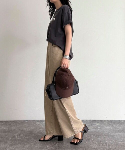 fredy emue（フレディエミュ）の「シルケットサマーロゴ半袖Tシャツ（Tシャツ/カットソー・レディース・チャコールグレー/ホワイト系その他/オフホワイト・38）」の6枚目の写真