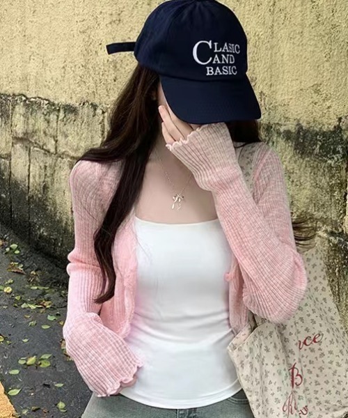 NANEA(ナネア)の「レースシアークロップドカーディガン(カーディガン/ボレロ・レディース・ホワイト/ブラック/ベージュ/グレー/ピンク/ブルー・フリー)」の17枚目の写真