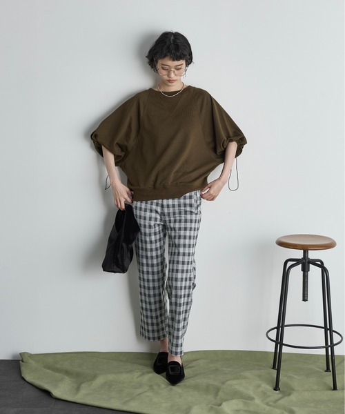 THE YOn(ザヨン)の「チェッククロップドパンツ(その他パンツ・レディース・グレー/ブラウン・S/M)」の3枚目の写真