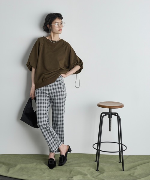 THE YOn(ザヨン)の「チェッククロップドパンツ(その他パンツ・レディース・グレー/ブラウン・S/M)」の4枚目の写真
