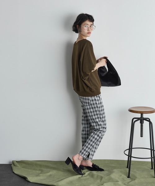 THE YOn(ザヨン)の「チェッククロップドパンツ(その他パンツ・レディース・グレー/ブラウン・S/M)」の6枚目の写真