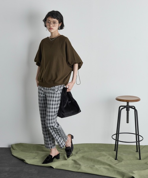THE YOn(ザヨン)の「チェッククロップドパンツ(その他パンツ・レディース・グレー/ブラウン・S/M)」の7枚目の写真