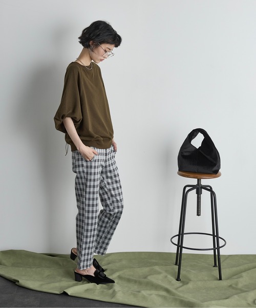 THE YOn(ザヨン)の「チェッククロップドパンツ(その他パンツ・レディース・グレー/ブラウン・S/M)」の10枚目の写真