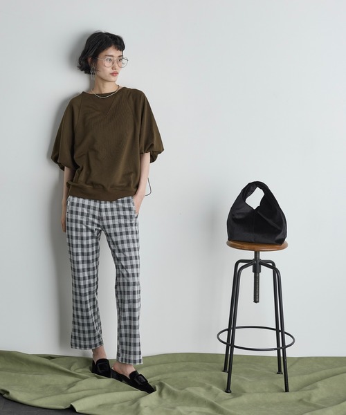 THE YOn(ザヨン)の「チェッククロップドパンツ(その他パンツ・レディース・グレー/ブラウン・S/M)」の9枚目の写真