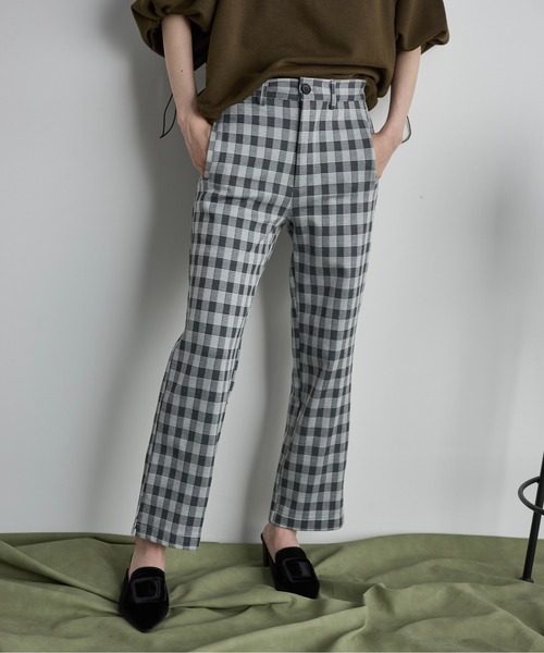 THE YOn(ザヨン)の「チェッククロップドパンツ(その他パンツ・レディース・グレー/ブラウン・S/M)」の15枚目の写真