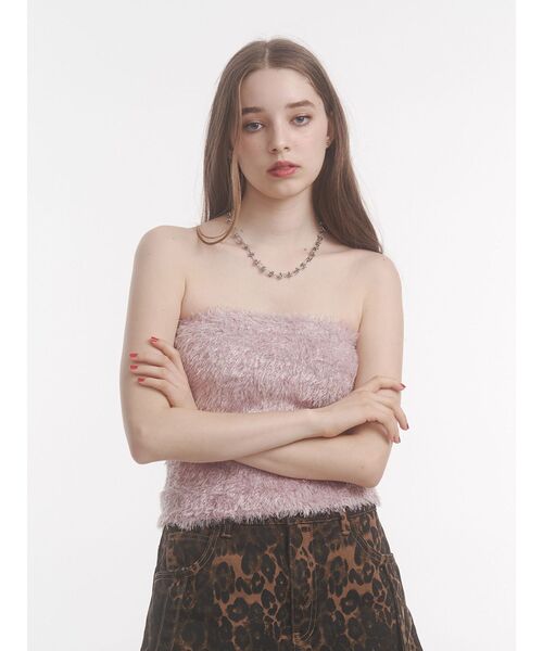 jouetie（ジュエティ）の「ハーフスリーブラメニットアンサンブル（アンサンブル・レディース・ピンク/ブラック/オフホワイト・MEDIUM）」の18枚目の写真