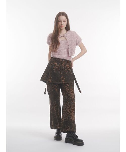 jouetie（ジュエティ）の「ハーフスリーブラメニットアンサンブル（アンサンブル・レディース・ピンク/ブラック/オフホワイト・MEDIUM）」の15枚目の写真